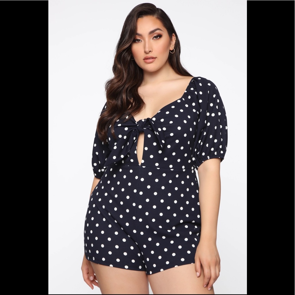 PLUS SIZE Fashion Nova Gaia Polka Dot Romper